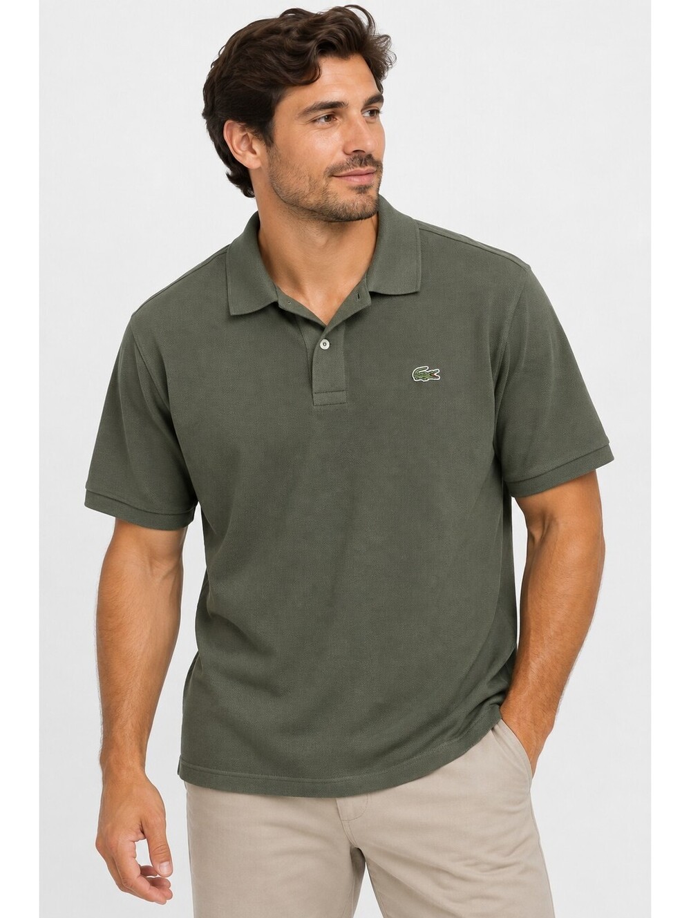 Lacoste Slim Fit Men's Polo Shirt 3XL Olive Green Cotton